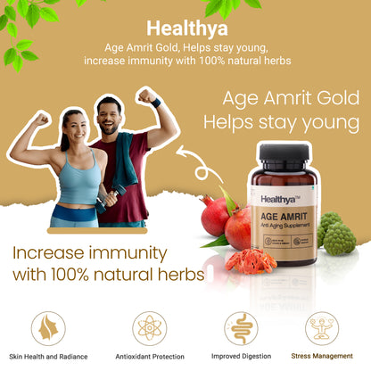 Healthya Age Amrit Better Skin, Look Young Antioxidants 100% Natural - 60 Tablets